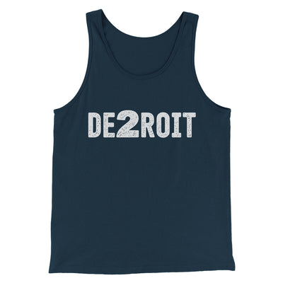 De2Roit Men/Unisex Tank Top Navy | Funny Shirt from Famous In Real Life