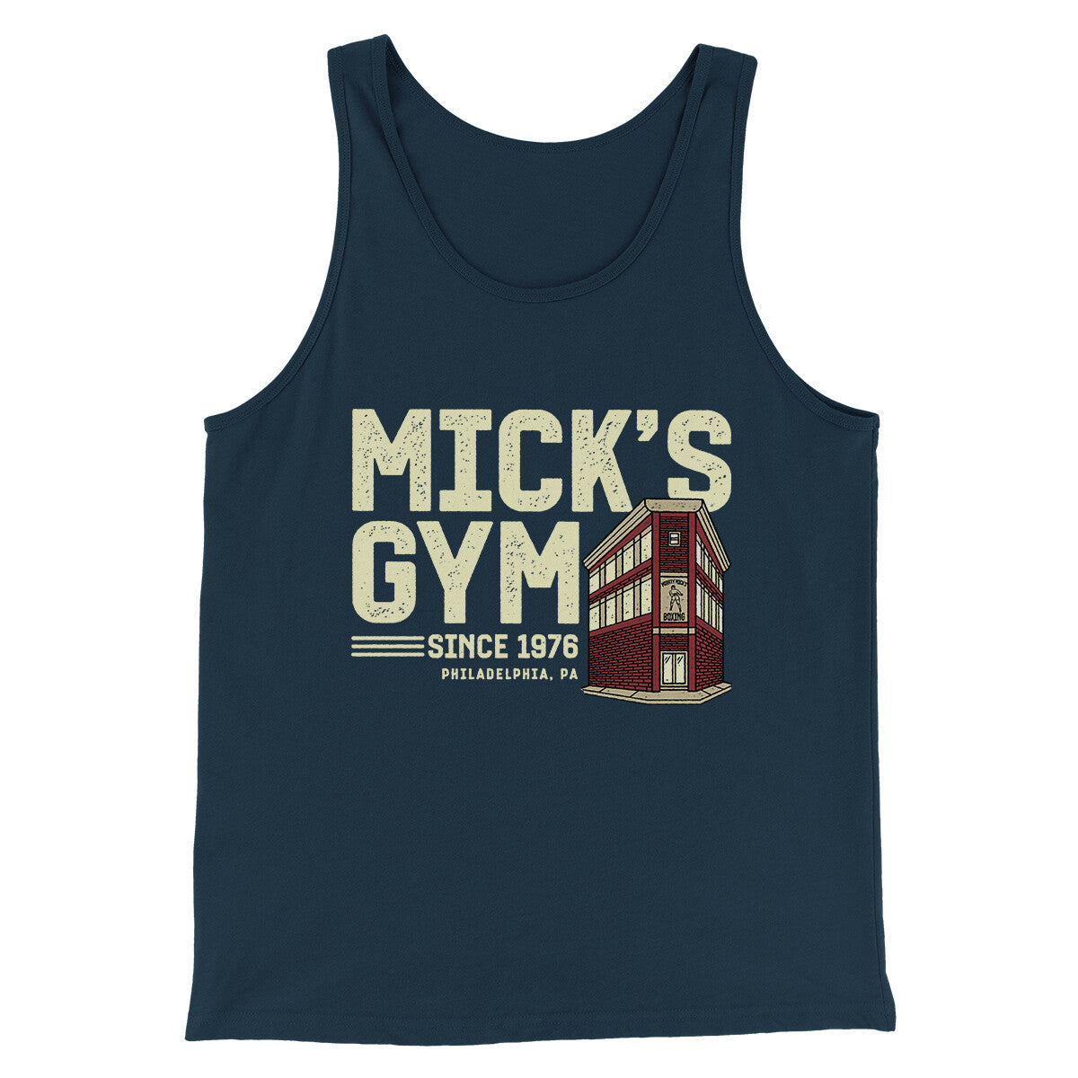 Mick's Gym Funny Movie Men/Unisex Tank Top Navy | Funny Shirt from Famous In Real Life