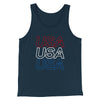 Usa Usa Usa Men/Unisex Tank Top Navy | Funny Shirt from Famous In Real Life