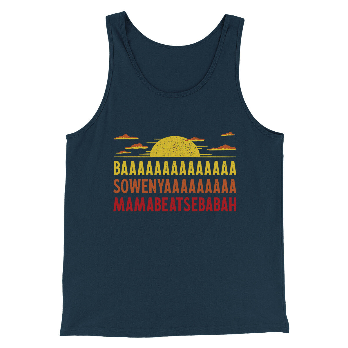 Baaasowenyaaamamabeatesbabah Funny Movie Men/Unisex Tank Top Navy | Funny Shirt from Famous In Real Life