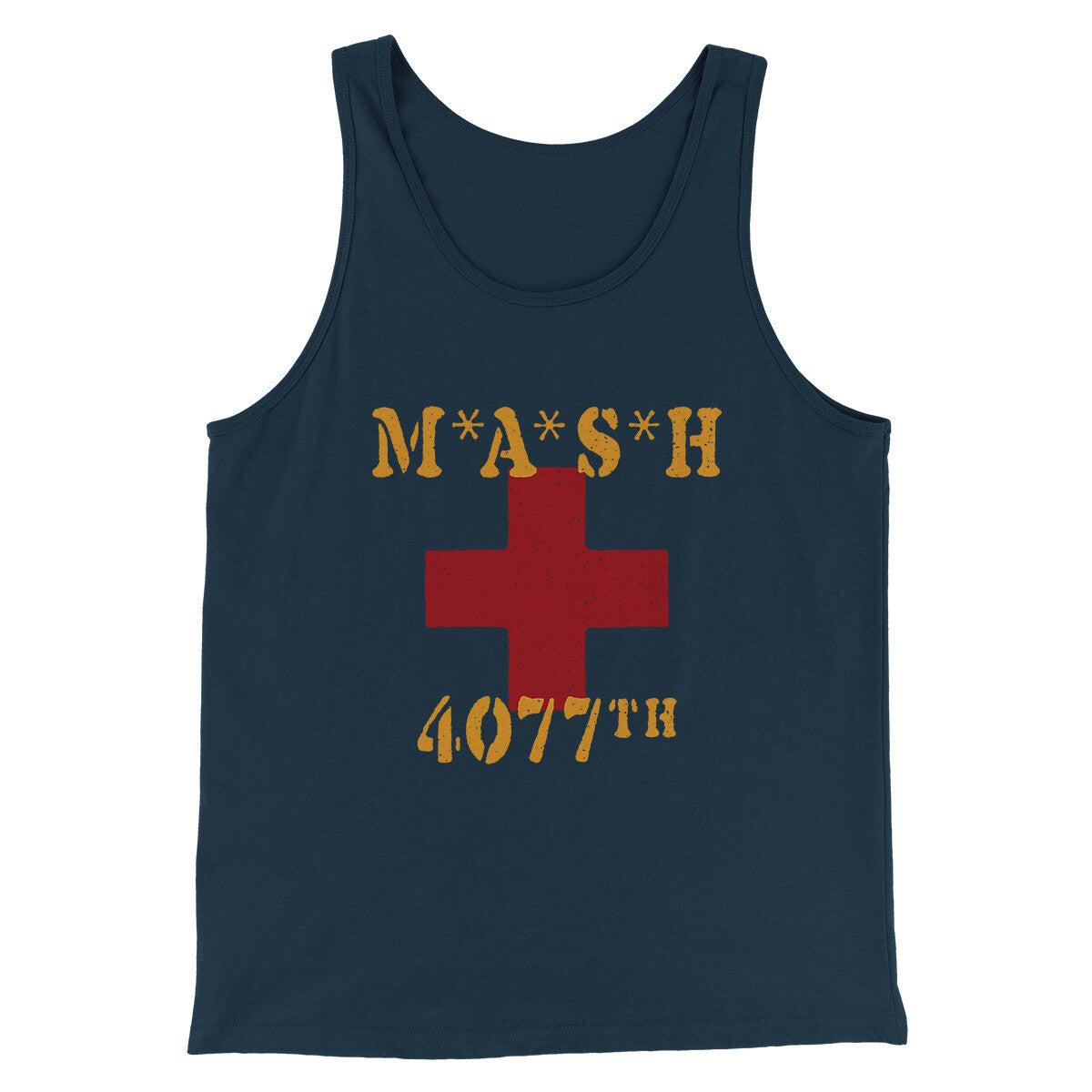 Mash 4077Th Men/Unisex Tank Top Navy | Funny Shirt from Famous In Real Life
