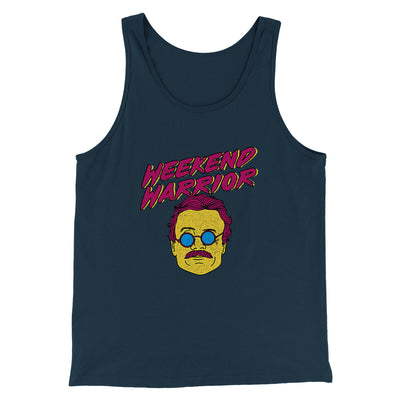 Weekend Warrior Funny Movie Men/Unisex Tank Top Navy | Funny Shirt from Famous In Real Life