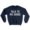 Talk To Me Goose Ugly Sweater Navy | Funny Shirt from Famous In Real Life
