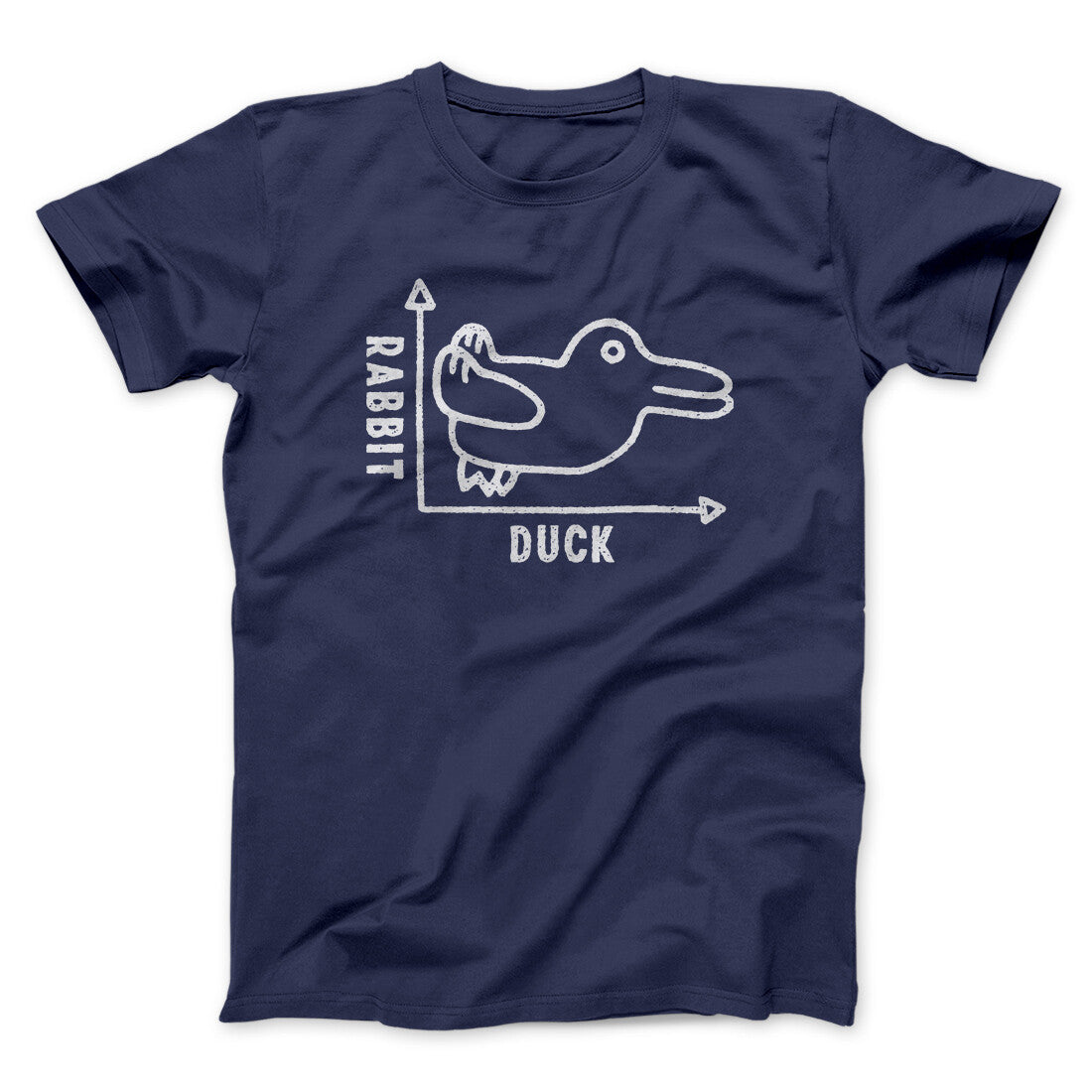 Rabbit Duck Graph Men/Unisex T-Shirt Navy | Funny Shirt from Famous In Real Life