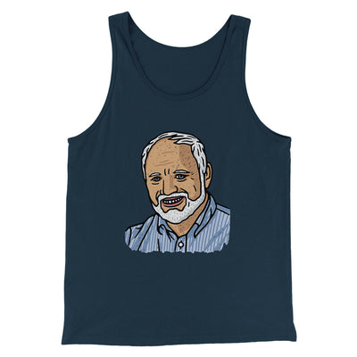 Hide The Pain Harold Funny Men/Unisex Tank Top Navy | Funny Shirt from Famous In Real Life