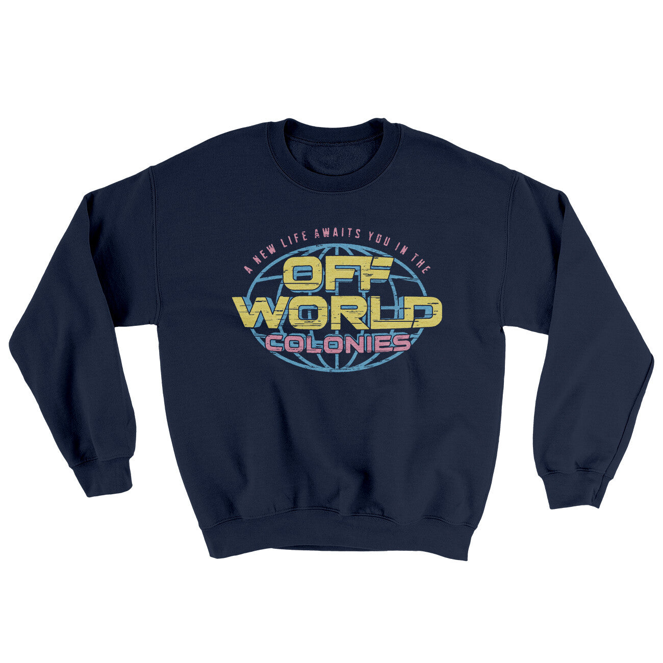 Off World Colonies Ugly Sweater Navy | Funny Shirt from Famous In Real Life