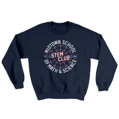 Midtown School Of Math And Science Stem Club Ugly Sweater Navy | Funny Shirt from Famous In Real Life