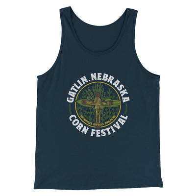 Gatlin Nebraska Corn Festival Men/Unisex Tank Top Navy | Funny Shirt from Famous In Real Life