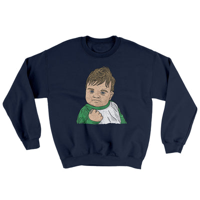 Success Kid Meme Ugly Sweater Navy | Funny Shirt from Famous In Real Life