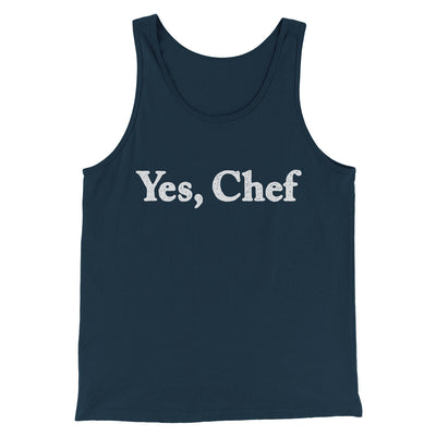 Yes Chef Men/Unisex Tank Top Navy | Funny Shirt from Famous In Real Life