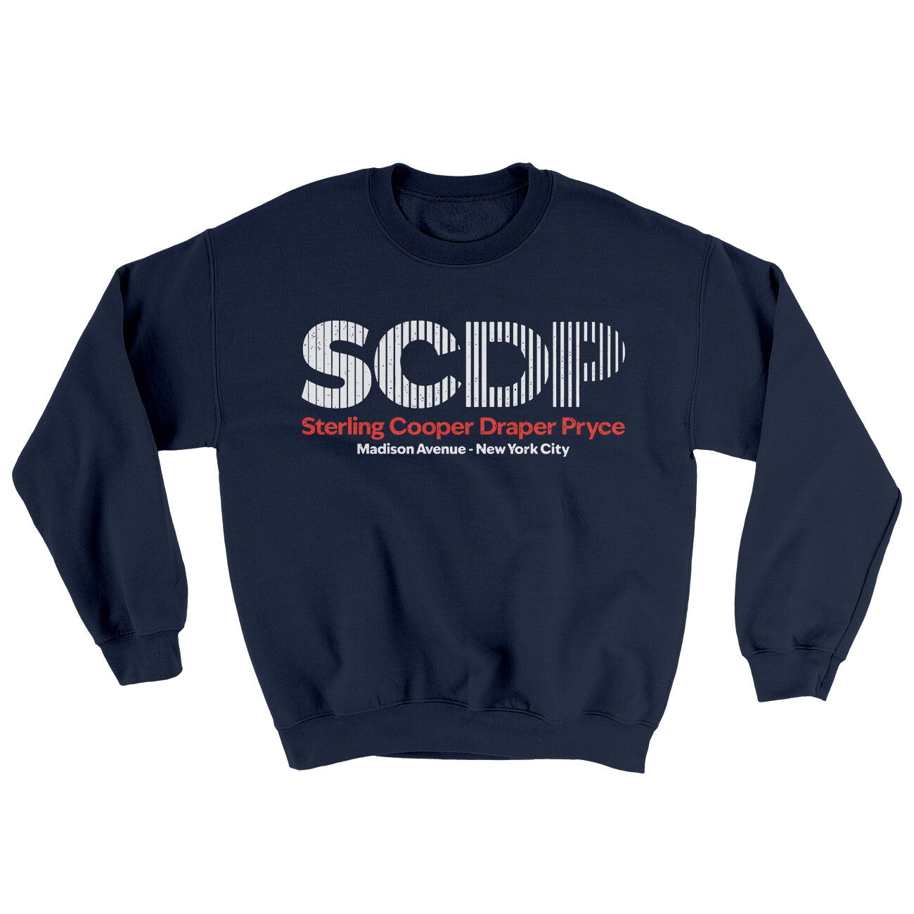Sterling Cooper Draper Pryce Ugly Sweater Navy | Funny Shirt from Famous In Real Life
