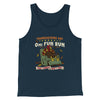 Thanksgiving Day Annual 0Mi Fun Run Funny Thanksgiving Men/Unisex Tank Top Navy | Funny Shirt from Famous In Real Life