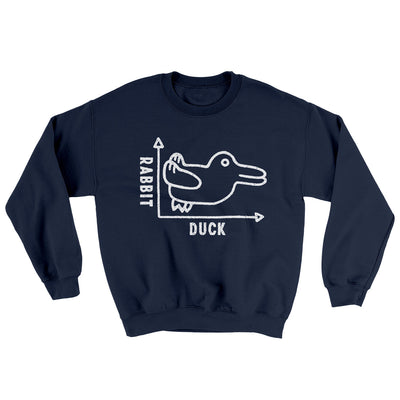 Rabbit Duck Graph Ugly Sweater Navy | Funny Shirt from Famous In Real Life