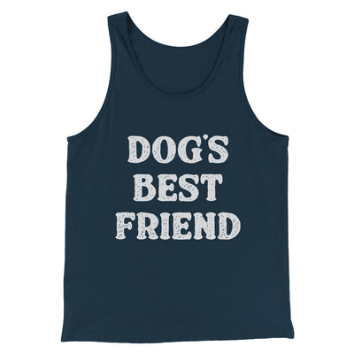 Dog’s Best Friend Men/Unisex Tank Top Navy | Funny Shirt from Famous In Real Life