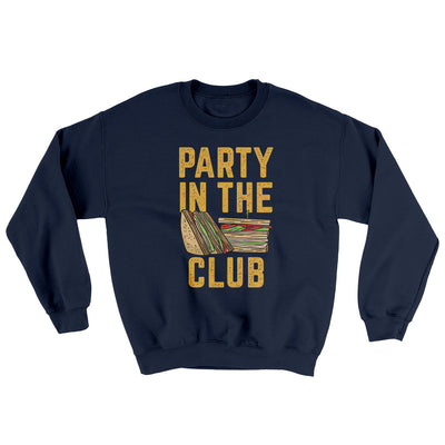 Party In The Club Ugly Sweater Navy | Funny Shirt from Famous In Real Life