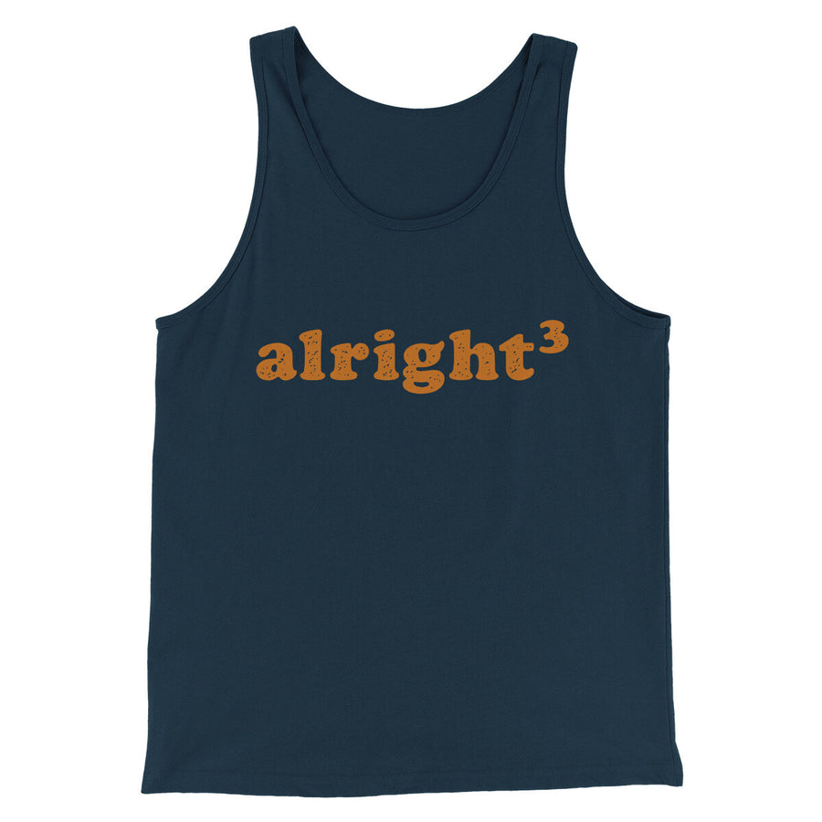 Alright Cubed Funny Movie Men/Unisex Tank Top Navy | Funny Shirt from Famous In Real Life