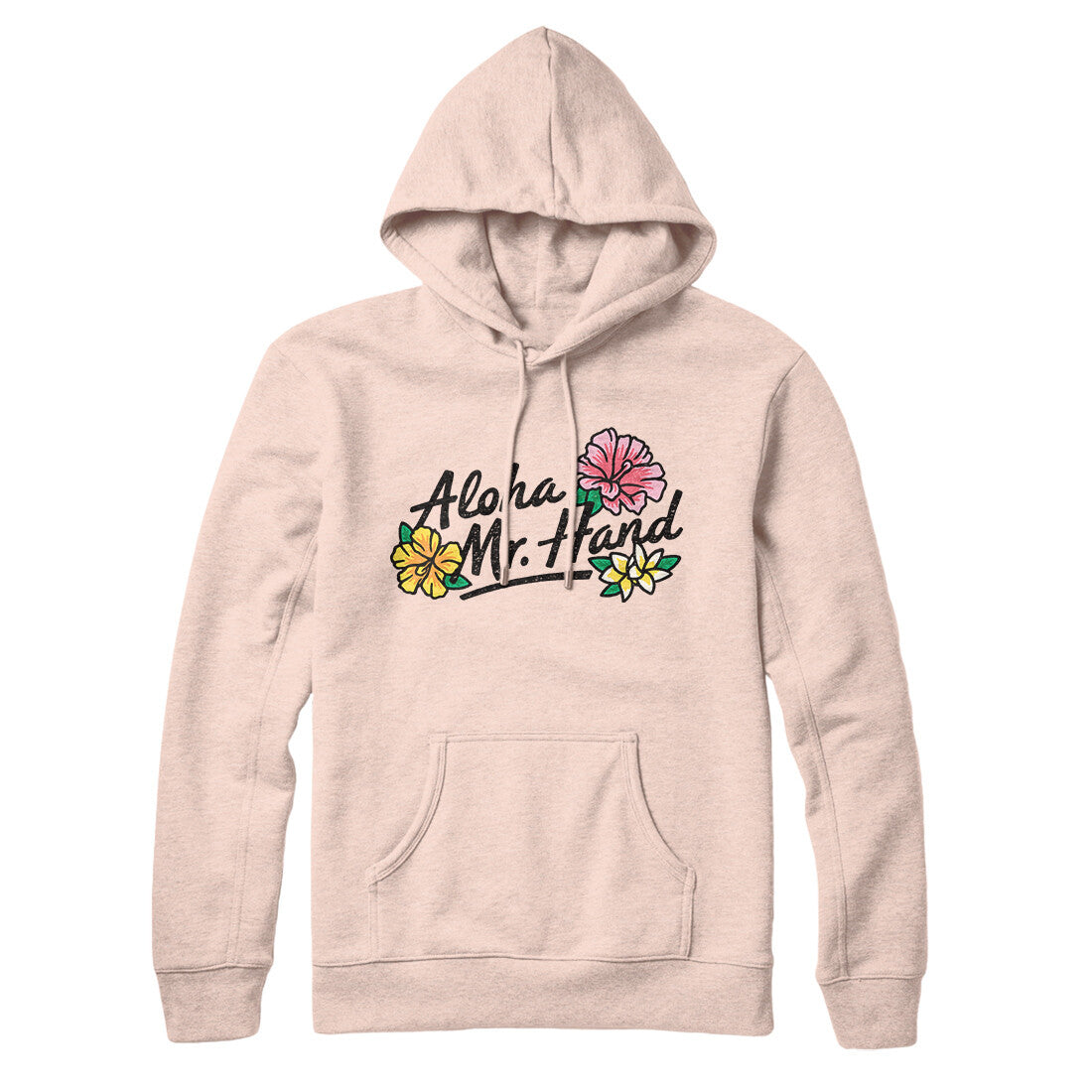 Aloha Mr. Hand Hoodie Pale Pink | Funny Shirt from Famous In Real Life