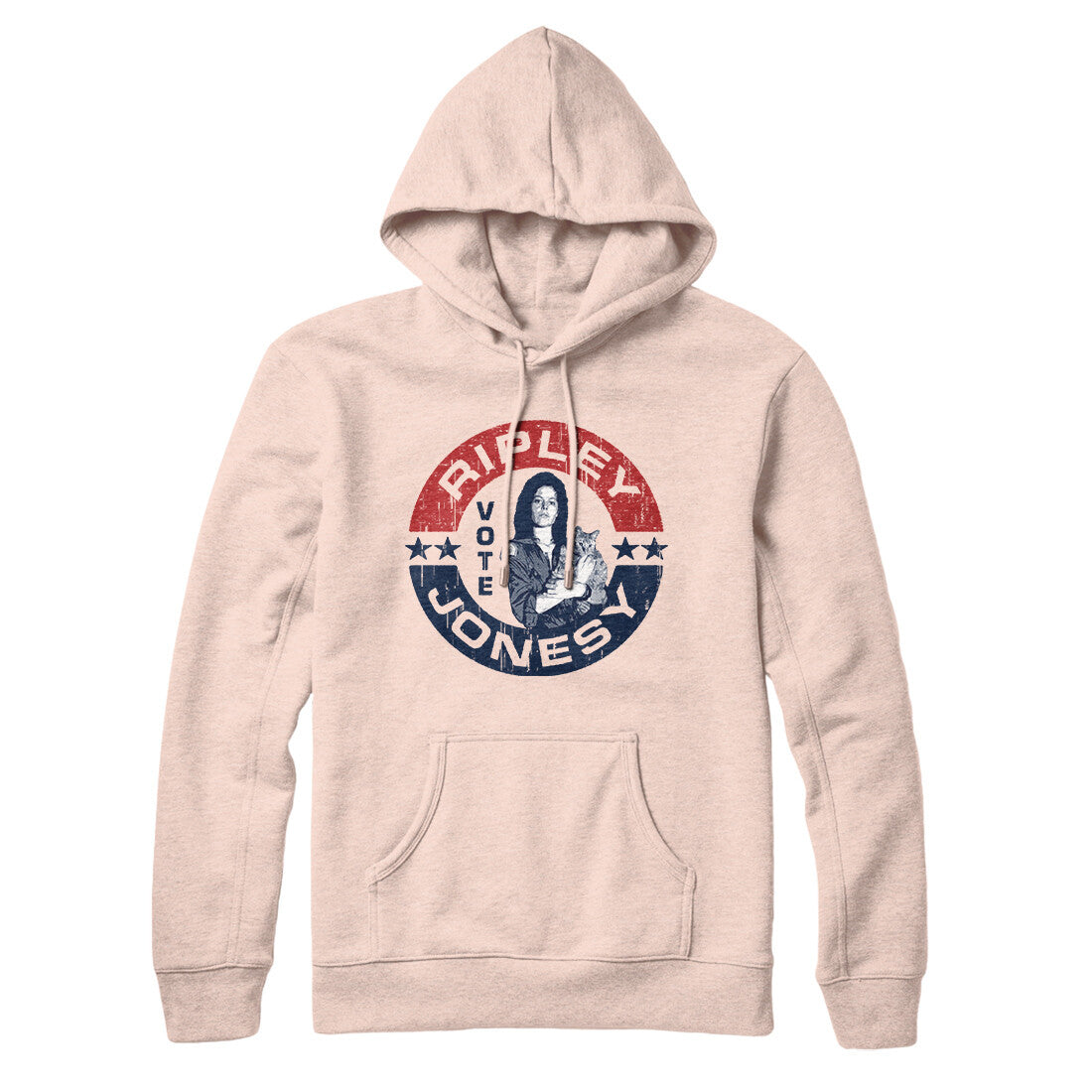 Vote Ripley Jonesy Hoodie Pale Pink | Funny Shirt from Famous In Real Life
