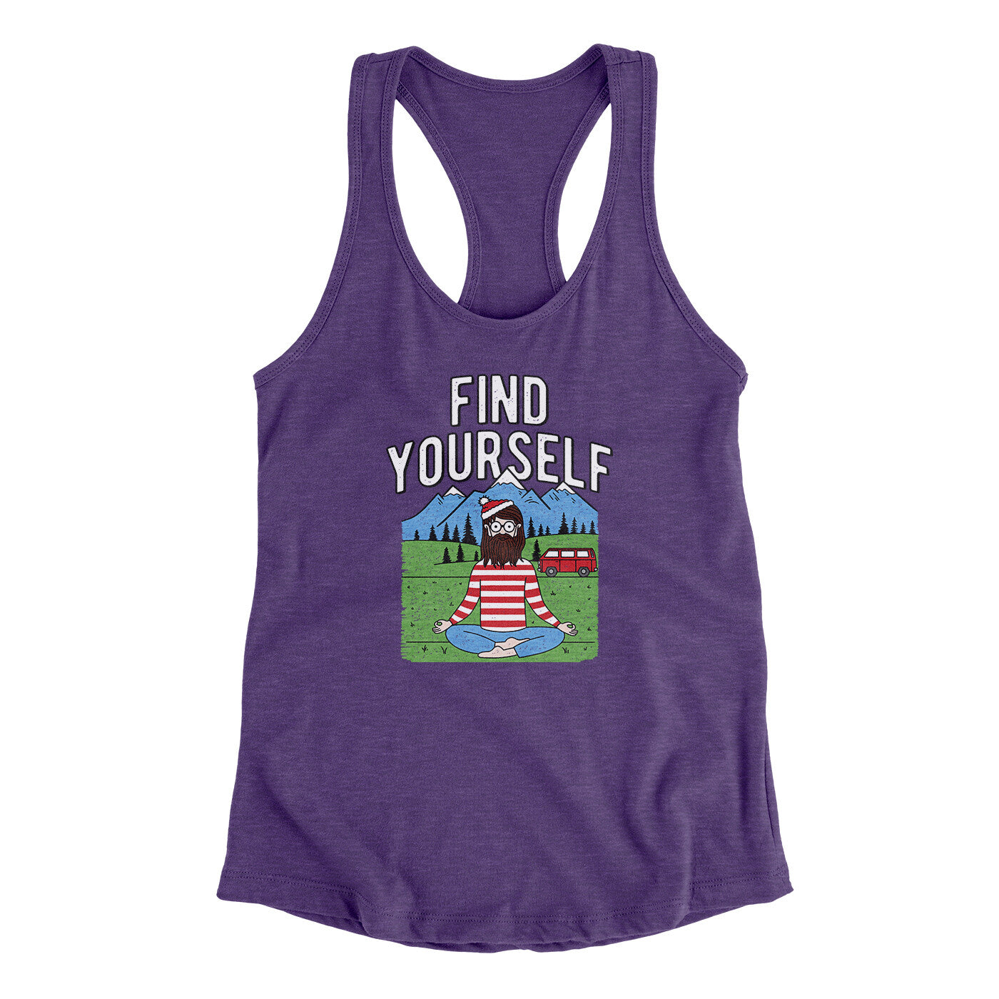 Find Yourself Women's Racerback Tank | Funny Shirt from Famous In Real Life
