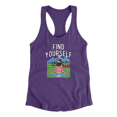 Find Yourself Women's Racerback Tank Purple Rush | Funny Shirt from Famous In Real Life