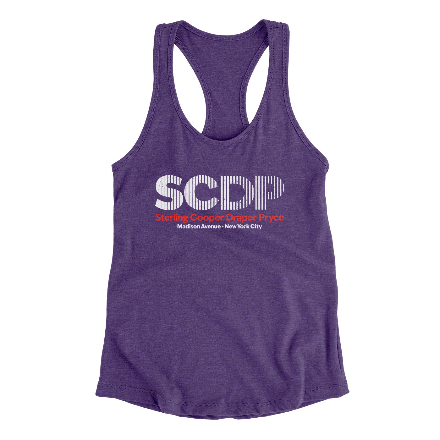 Sterling Cooper Draper Pryce Women's Racerback Tank Purple Rush | Funny Shirt from Famous In Real Life