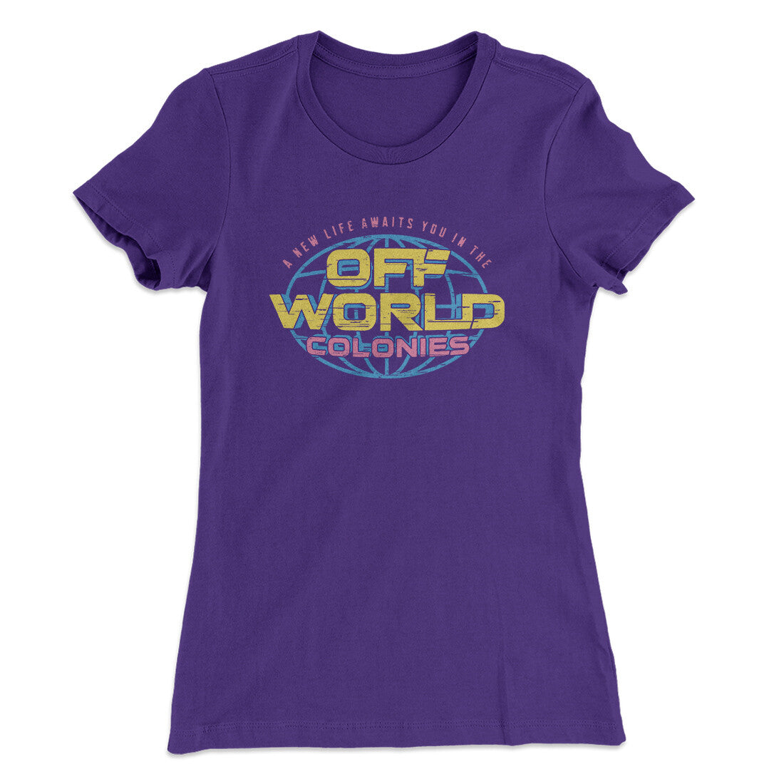 Off World Colonies Women's T-Shirt Purple Rush | Funny Shirt from Famous In Real Life