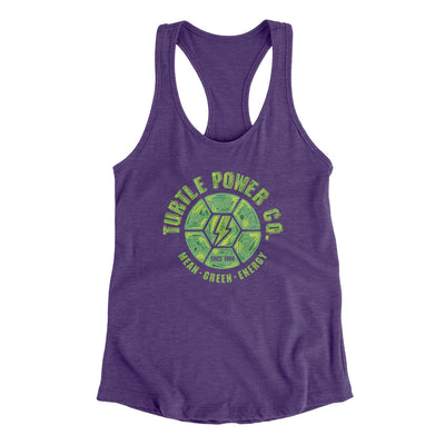 Turtle Power Co. Women's Racerback Tank Purple Rush | Funny Shirt from Famous In Real Life