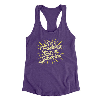 I’m A Fucking Ray Of Sunshine Women's Racerback Tank Purple Rush | Funny Shirt from Famous In Real Life