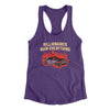 Billionaires Ruin Everything Women's Racerback Tank Purple Rush | Funny Shirt from Famous In Real Life