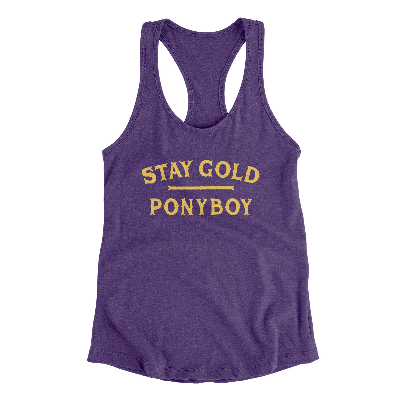Stay Gold Ponyboy Women's Racerback Tank Purple Rush | Funny Shirt from Famous In Real Life