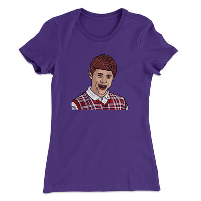 Bad Luck Brian Meme Funny Women's T-Shirt Purple Rush | Funny Shirt from Famous In Real Life
