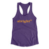 Alright Cubed Women's Racerback Tank Purple Rush | Funny Shirt from Famous In Real Life