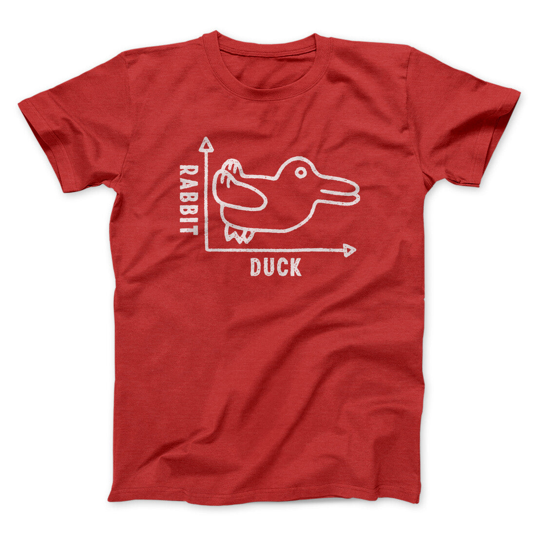 Rabbit Duck Graph Men/Unisex T-Shirt Red | Funny Shirt from Famous In Real Life