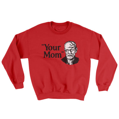 Your Mom - Freud Ugly Sweater Red | Funny Shirt from Famous In Real Life