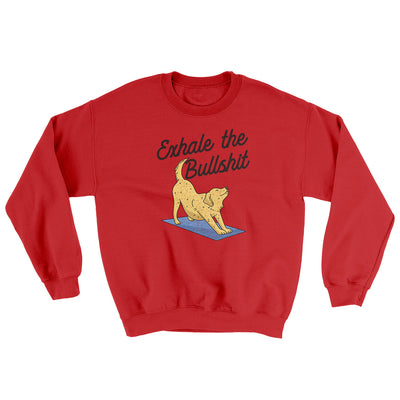 Exhale The Bullshit Ugly Sweater Red | Funny Shirt from Famous In Real Life