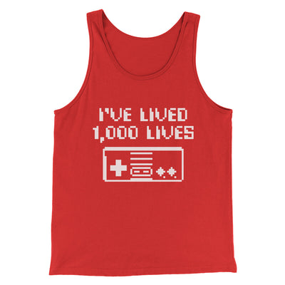 I’ve Lived 1000 Lives Men/Unisex Tank Top Red | Funny Shirt from Famous In Real Life