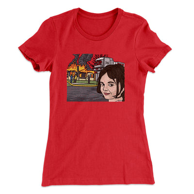 Disaster Girl Meme Funny Women's T-Shirt Red | Funny Shirt from Famous In Real Life