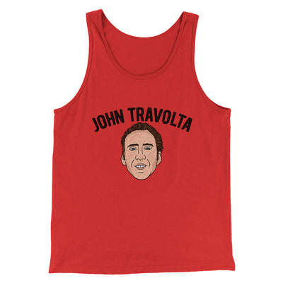 John Travolta Funny Movie Men/Unisex Tank Top Red | Funny Shirt from Famous In Real Life