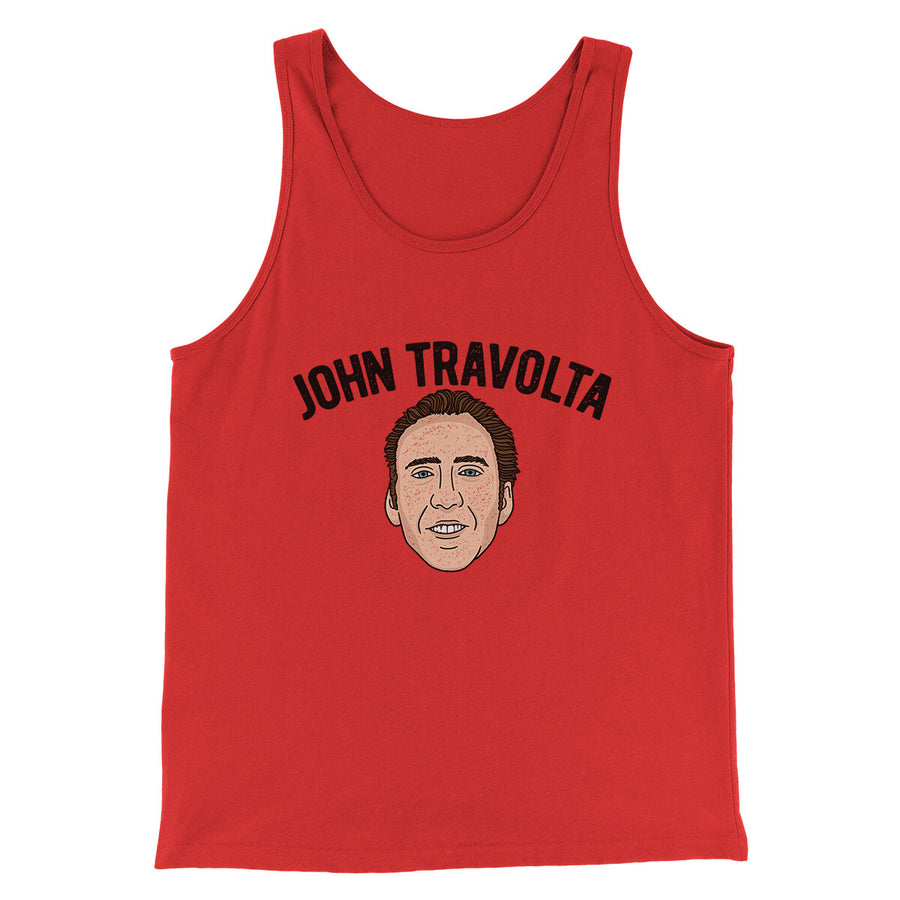 John Travolta Funny Movie Men/Unisex Tank Top Red | Funny Shirt from Famous In Real Life
