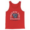 Shermer High Bulldogs Men/Unisex Tank Top Red | Funny Shirt from Famous In Real Life