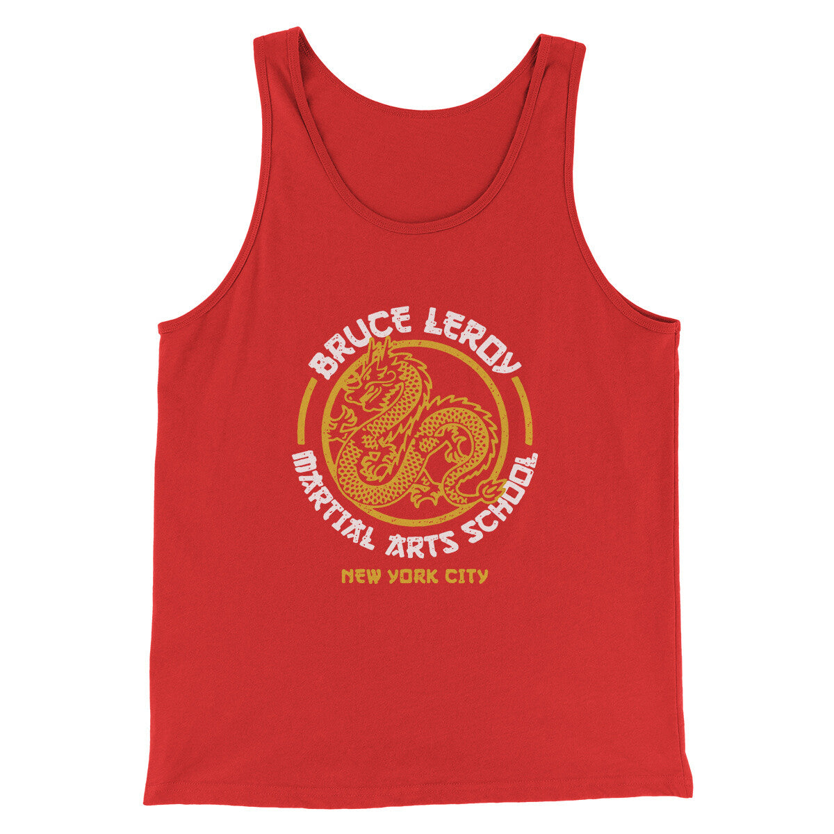 Bruce Leroy Martial Arts School Men/Unisex Tank Top Red | Funny Shirt from Famous In Real Life