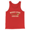 Wooden Spoon Survivor Men/Unisex Tank Top Red | Funny Shirt from Famous In Real Life