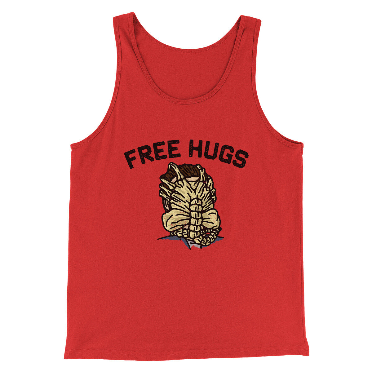 Free Hugs Facehugger Men/Unisex Tank Top Red | Funny Shirt from Famous In Real Life