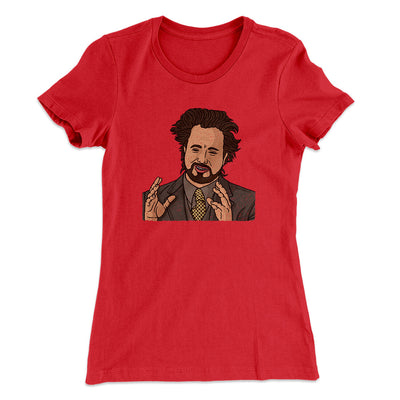Alien Guy Meme Funny Women's T-Shirt Red | Funny Shirt from Famous In Real Life