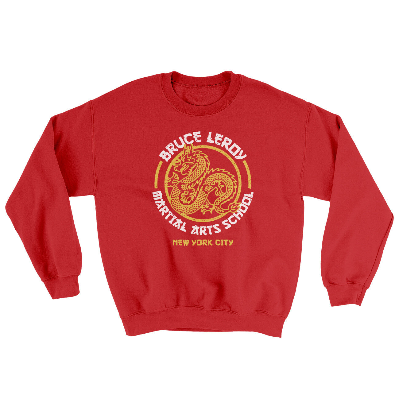 Bruce Leroy Martial Arts School Ugly Sweater Red | Funny Shirt from Famous In Real Life