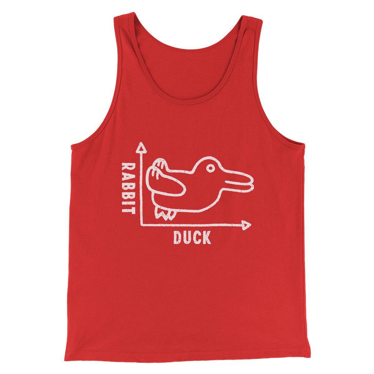 Rabbit Duck Graph Men/Unisex Tank Top Red | Funny Shirt from Famous In Real Life