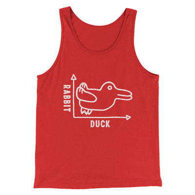 Rabbit Duck Graph Men/Unisex Tank Top Red | Funny Shirt from Famous In Real Life