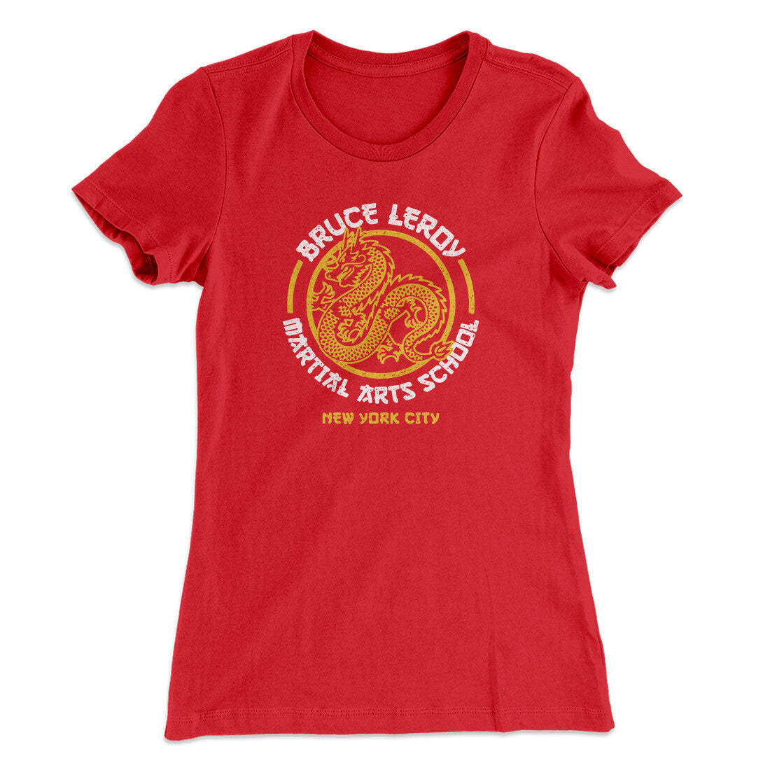 Bruce Leroy Martial Arts School Women's T-Shirt Red | Funny Shirt from Famous In Real Life