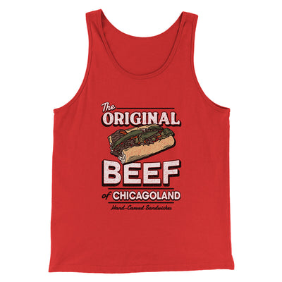 The Original Beef Of Chicagoland Men/Unisex Tank Top Red | Funny Shirt from Famous In Real Life