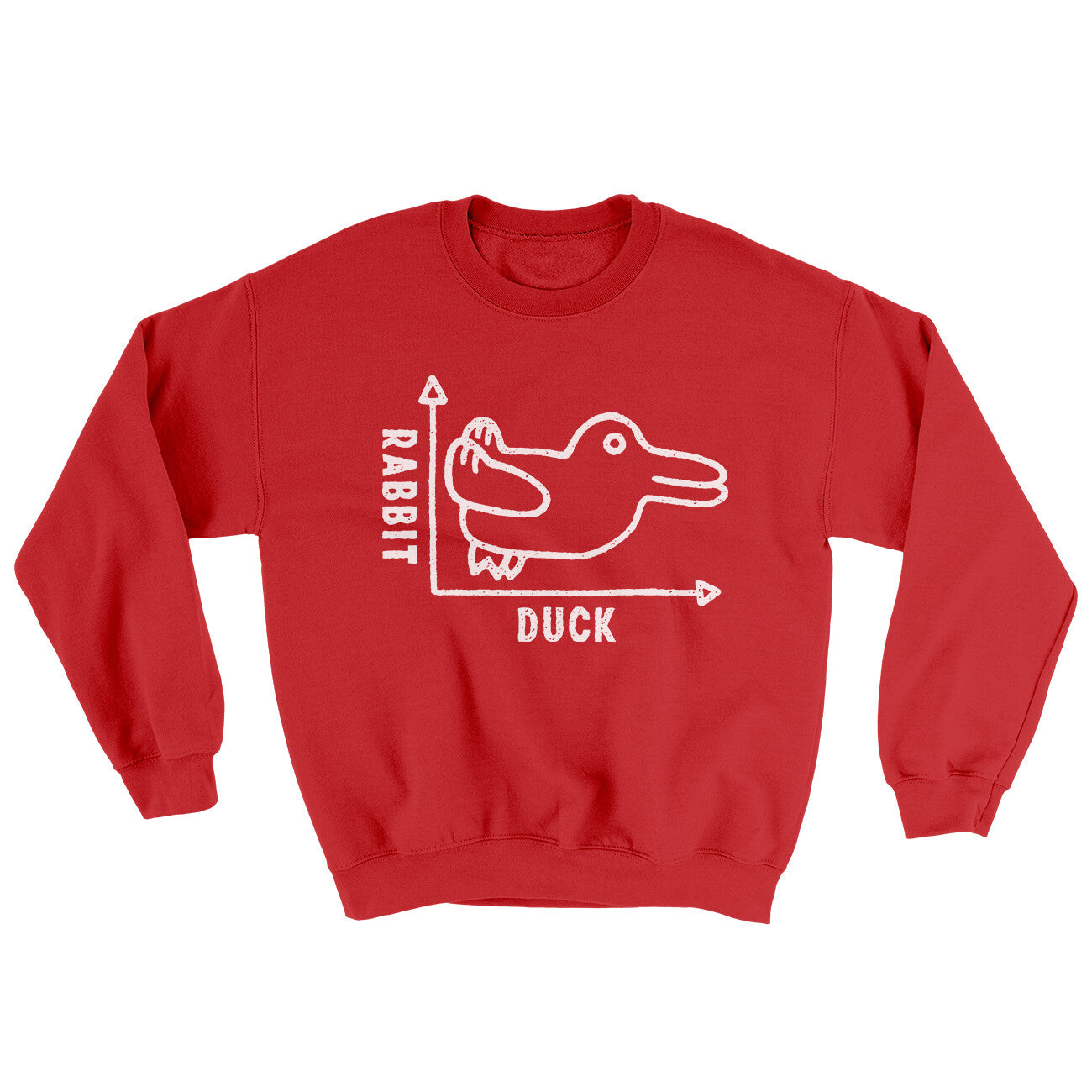 Rabbit Duck Graph Ugly Sweater Red | Funny Shirt from Famous In Real Life